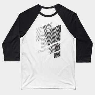 Abstract Wave Portrait Baseball T-Shirt